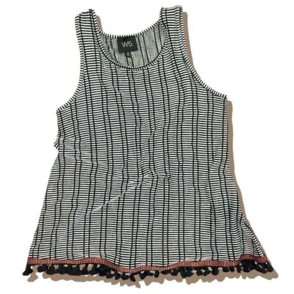 Fringe Tassel Trim Boho Tank Top